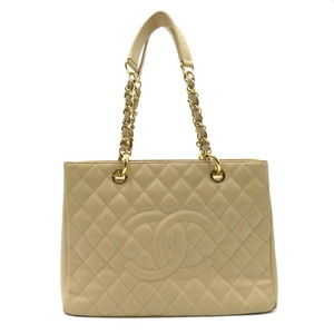 CHANEL GST Tote Bag Caviar Skin Beige